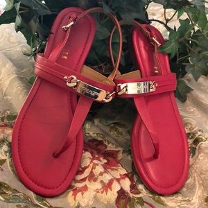 Cutest red coach sandals ever!